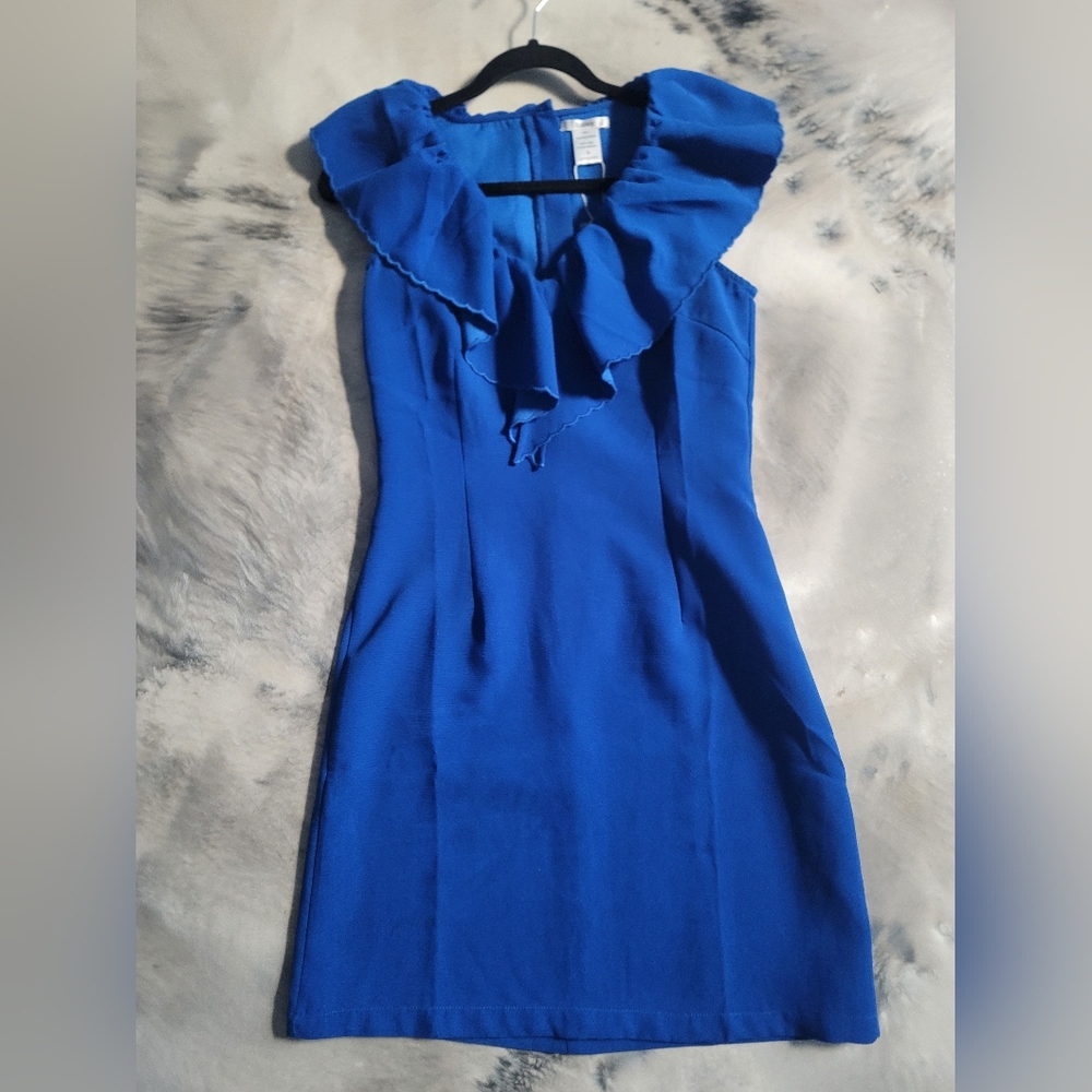 Esley Royal Blue Ruffle Mini Dress